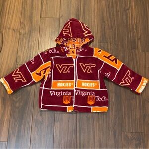 Handmade Virginia Tech Hokies fleece hoodie jacket size XS 4/5